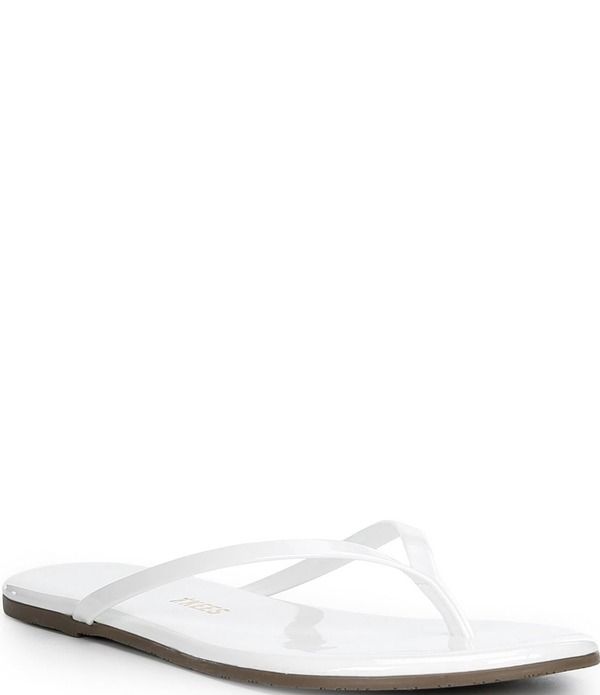 ティキーズ レディース シューズ サンダル レザー TKEES Glosses Patent Leather FlipFlops White Lotus ホワイト