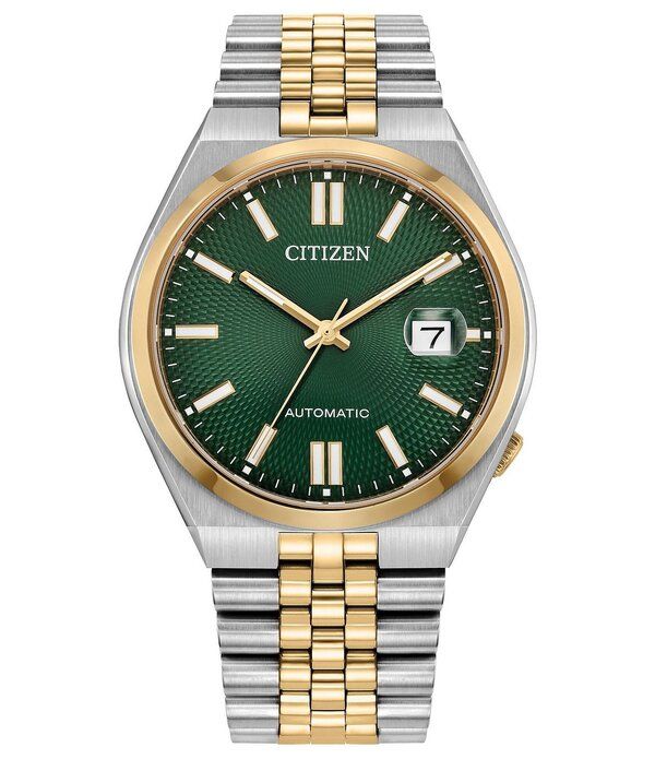 シチズン レディース アクセサリー 腕時計 Tシャツ Citizen Mens Tsuyosautomatic Stainlessteel Bracelet Watch Two Tone