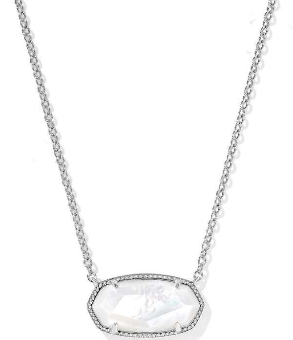 ケンドラスコット レディース アクセサリー ネックレス・チョーカー レース Kendra Scott Elisa Short Pendant Necklace Silver Ivory Mother