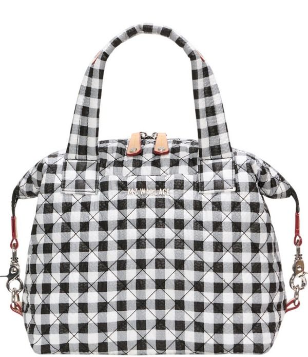 エムジーウォレス レディース バッグ ギンガムチェック ギンガム MZ Wallace Small Gingham Sutton Deluxe Tote Bag BlackWhite Gingham