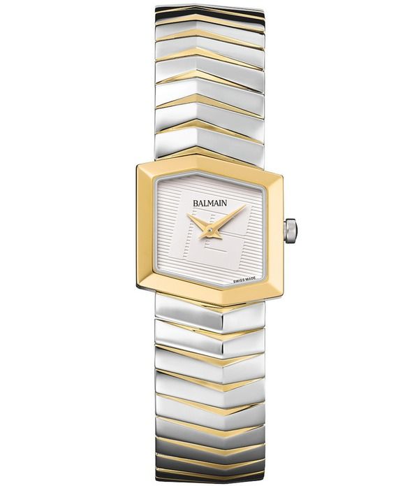 バルマン レディース アクセサリー 腕時計 Tシャツ Balmain Paris Womens Quartz Analog Stainlessteel Geometric Bracelet Watch