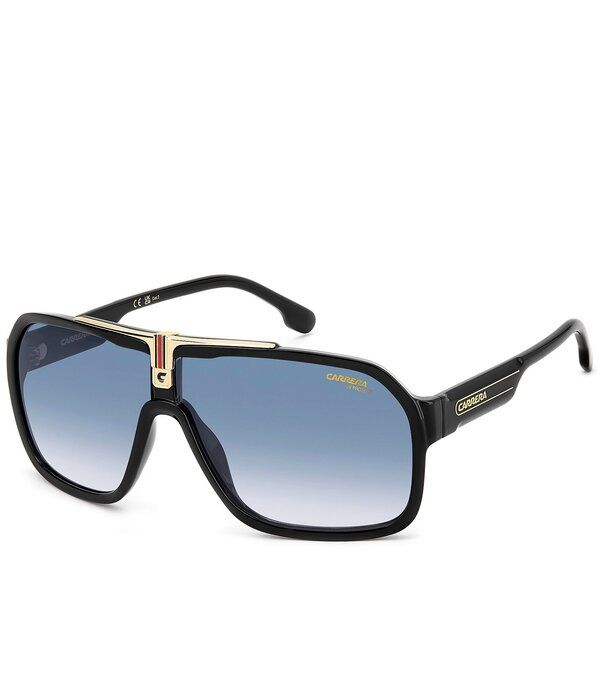カレーナ レディース アクセサリー サングラス・アイウェア Carrera Mens CA1014 64mm Navigator Sunglasses Black GoldDark Blue ブラック