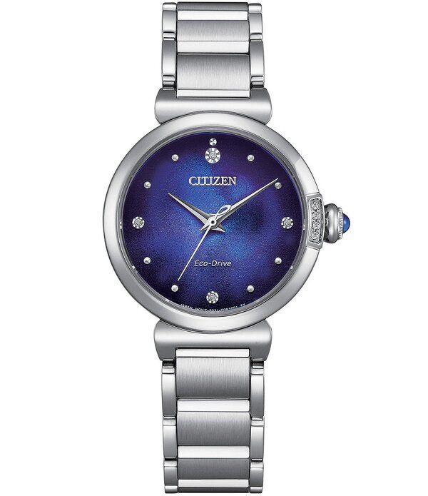 シチズン レディース アクセサリー 腕時計 Tシャツ Citizen Womens L Mae Three Hand Stainlessteel Bracelet Watch SilverBlue ブ