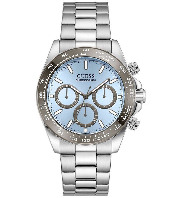 ゲス レディース アクセサリー 腕時計 Tシャツ Guess Mens Quartz Chronograph Stainlessteel Bracelet Watch Silver シルバー