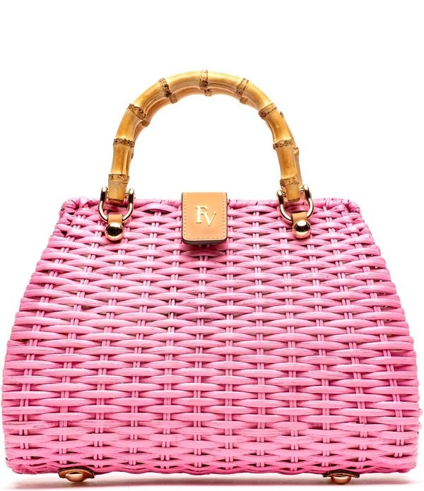 フランセスバレンタイン レディース バッグ FRANCES VALENTINE Rooster Wicker Basket Satchel Bag Pink ピンク
