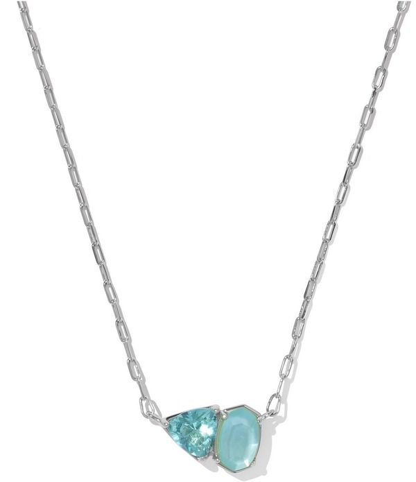 ケンドラスコット レディース アクセサリー ネックレス・チョーカー レース Kendra Scottatum Short Pendant Necklace SilverBlue Mix ブルー