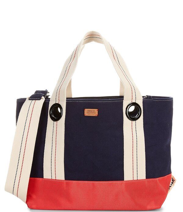 フランセスバレンタイン レディース バッグ カラーブロック FRANCES VALENTINE Canvas Colorblock Summer Tote Bag Navy Red ネイビー 26,520円