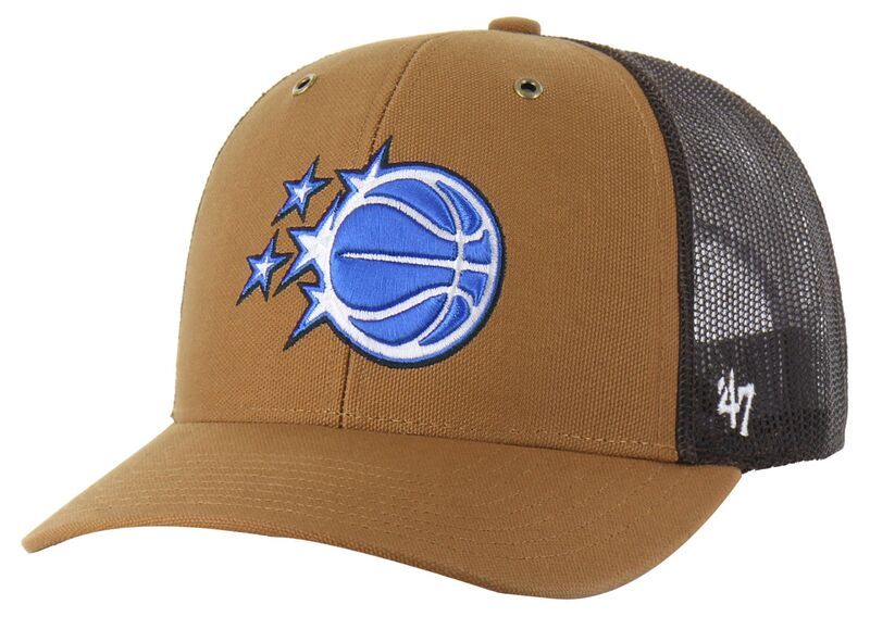 カーハート メンズ アクセサリー 帽子 Carhartt x 47 Carhartt x 47 Adult Orlando Magic Brown Adjustable Trucker Hat NoC