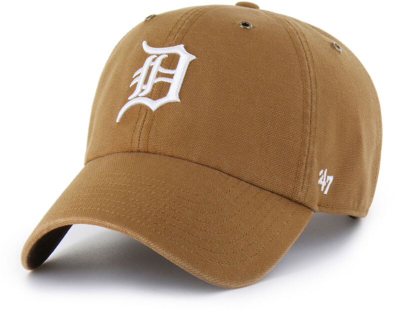 カーハート メンズ アクセサリー 帽子 Carhartt x 47 Carhartt x 47 Adult Detroitigers Brown Clean Up Adjustable Hat NoC