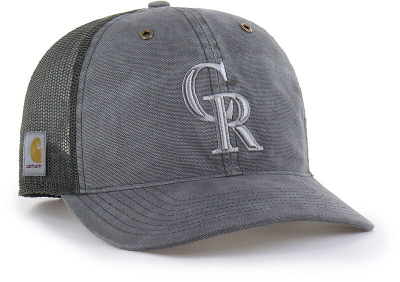 カーハート メンズ アクセサリー 帽子 Carhartt x 47 Carhartt x 47 Adult Colorado Rockies Charcoal Dyed Trucker Adjusta