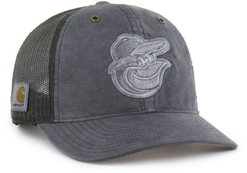 カーハート レディース アクセサリー 帽子 Carhartt x 47 Carhartt x 47 Adult Baltimore Orioles Charcoal Dyed Trucker Adju