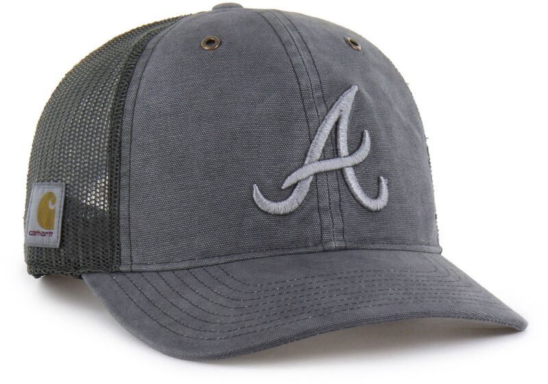 カーハート レディース アクセサリー 帽子 Carhartt x 47 Carhartt x 47 Adult Atlanta Braves Charcoal Dyed Trucker Adjusta