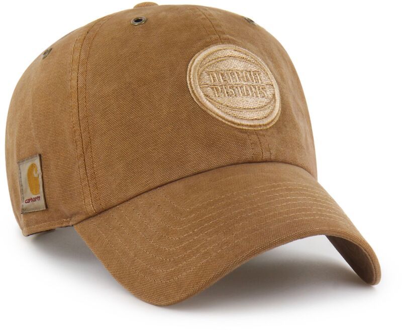 カーハート メンズ アクセサリー 帽子 Carhartt x 47 Carhartt x 47 Adult Detroit Pistons Brown Dyed Clean Up Adjustable