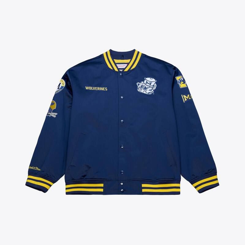 ミッチェルネス レディース アウター ジャケット・ブルゾン サテン Mens Mitchell Ness Navy Michigan Wolverines Double Clutch Lightwei 29,120円