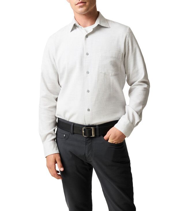 ロッドアンドグン メンズ トップス シャツ スリムフィット Rodd Gunn Mens Airtex Long Sleeve Slim Fit Shirt Dusk
