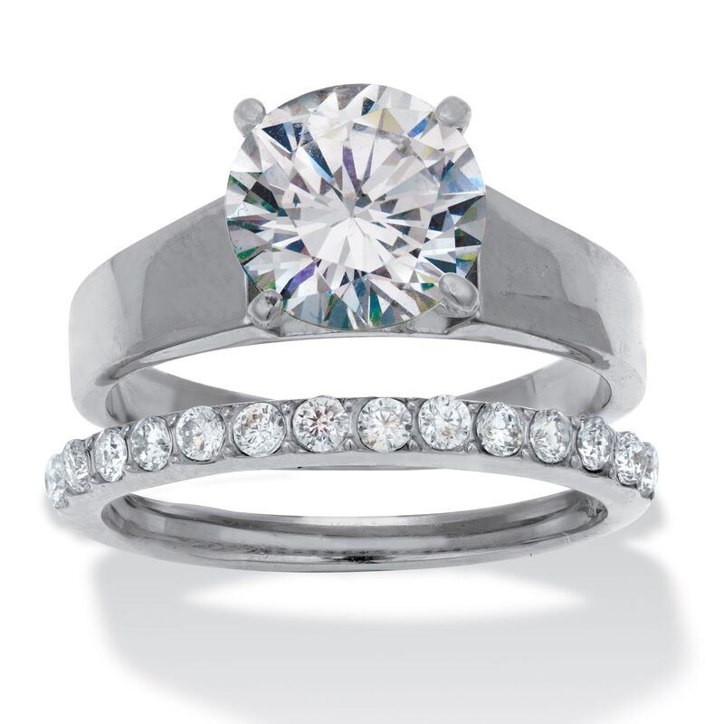 パームビーチジュエリー レディース アクセサリー リング Tシャツ PalmBeach Jewelry 342 TCW Round Cubic Zirconia Stainlessteel Brida 6,825円