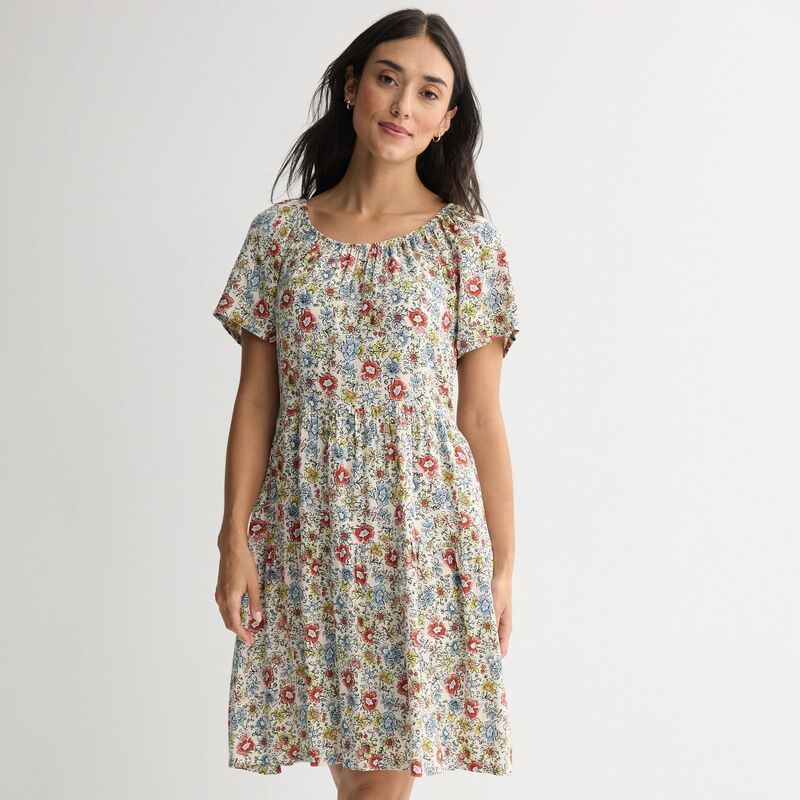 ソノマ レディース トップス ワンピース ティアード Womensonoma Goods For Life Scoop Neck Tieredress Tan Multi Floral タン