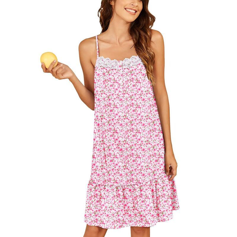 エコアー レディース アンダーウェア ナイトウェア シャツ コットン レース Ekouaer Cottonightgowns Night Gown Lace Sleep Dress Buttonigh