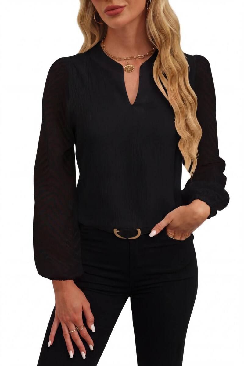 エリートチョイス レディース トップス シャツ Vネック シアー ブラウス Elitechoice Womens Professional V Neck Blouse Sheer Chevron Sl