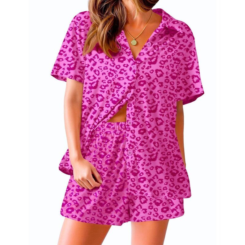 エコアー レディース アンダーウェア ナイトウェア ボタンダウン ショートパンツ ダウン Ekouaer Womens Pajamaset Short Sleeve Button Down Top a