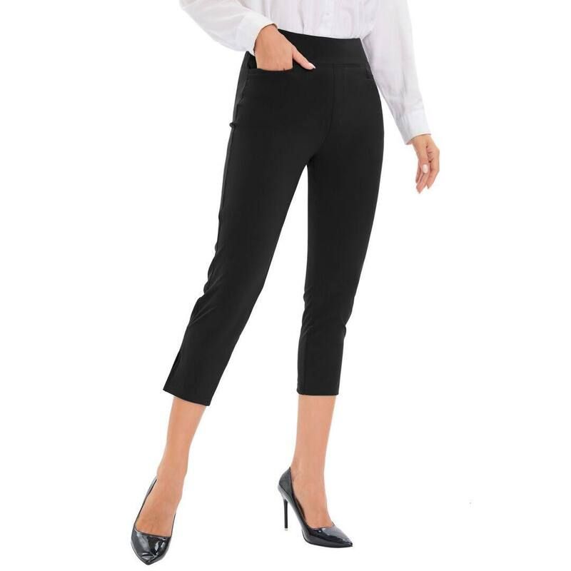 エリートチョイス レディース ボトムス カジュアルパンツ キャップ ハイウエスト Elitechoice StretchighWaisted Capris Versatile YogatoWork O