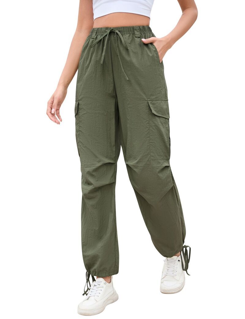 エリートチョイス レディース ボトムス カジュアルパンツ カーゴパンツ ドローコードウエスト アンクル Elitechoice Womens Casual Cargo Pants with Draws