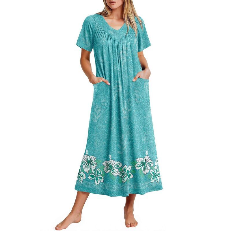 エコアー レディース アンダーウェア ナイトウェア マキシワンピース プリント マキシ Ekouaer Long Nightgowns for Women Soft House Dress Flowe 8,506円