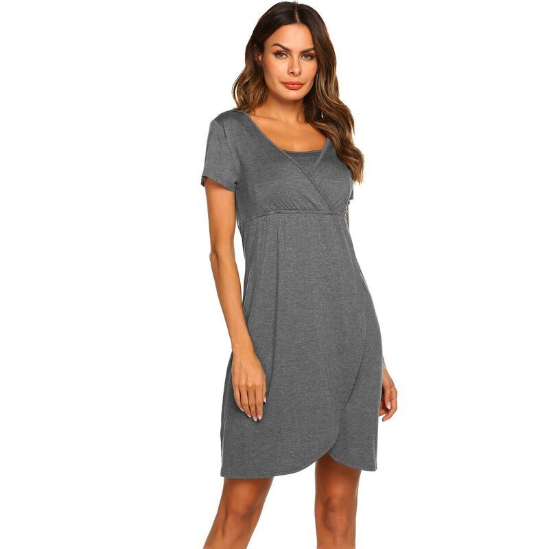 エコアー レディース アンダーウェア ナイトウェア マタニティ Ekouaer Nursing Nightgown 1 Maternity Nightgown Short Sleeve Nursing