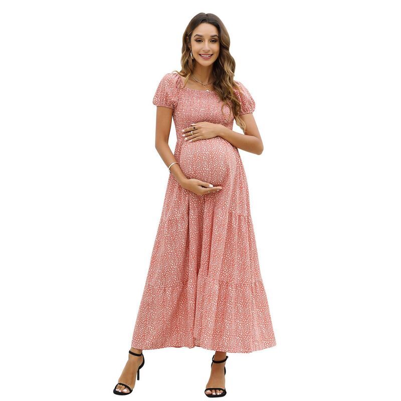 セオリア レディース トップス ワンピース A ライン マタニティ マキシ Seoria Women Maternity Dress A Line Casual Maxi Dress Photogra