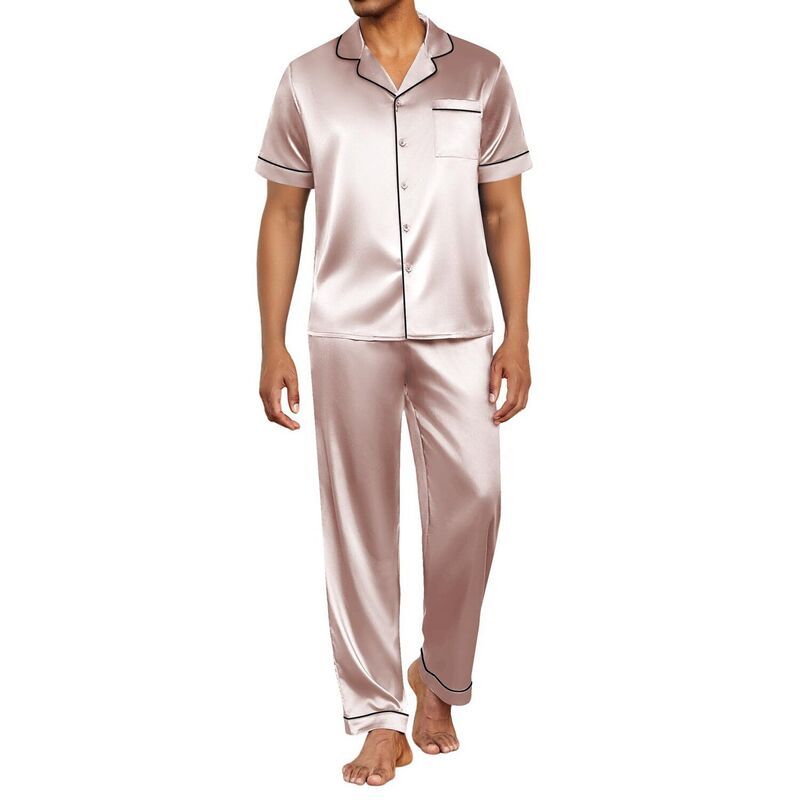 エコアー レディース アンダーウェア ナイトウェア ボタンダウン シルク ダウン Ekouaer Silk Pajamas for Men Pjshort Sleeve Button Down Sle