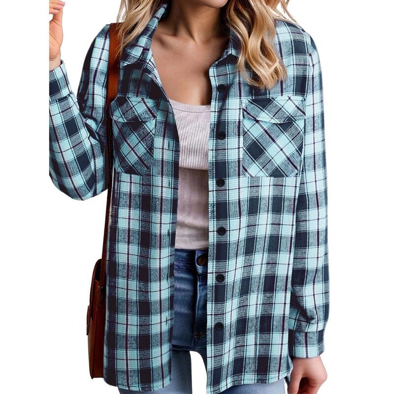 ジーグー レディース トップス シャツ ブラウス Zeagoo Womens Oversized Flannel Plaid Button Up Blouses Long Sleeve Western
