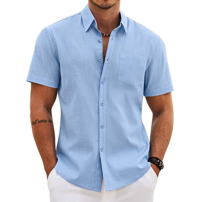 クーファンディ レディース トップス Tシャツ コットン COOFANDY Mens Button up Shirts Casual Short Sleeve Cotton Untucked Shir