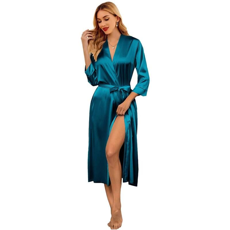 エコアー レディース アンダーウェア ナイトウェア サテン シルク Ekouaer Silk Robes for Women Long Satin Bridesmaid Wedding Party R