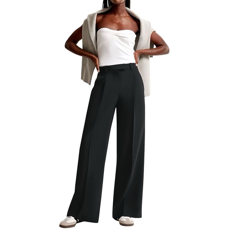 クリアフラワー レディース ボトムス カジュアルパンツ ワイドレッグ ハイウエスト ドレープ ClearFlower Womens High Waist Wide Leg Pants Flowy Dr