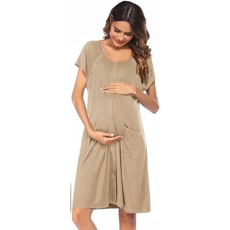 エコアー レディース アンダーウェア ナイトウェア マタニティ Ekouaer Labor Delivery Hospital Gownursing Dress Maternity Nightgown
