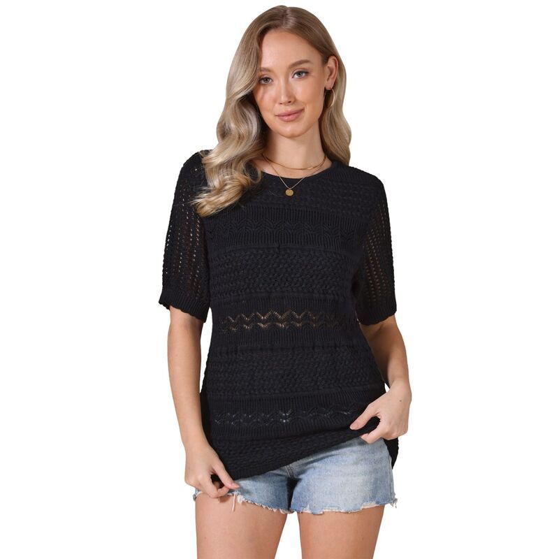 インスパイア シック レディース トップス シャツ セーター ニット INSPIRE CHICrochetops for Womensummer Sweater Lightweight Short S 10,205円