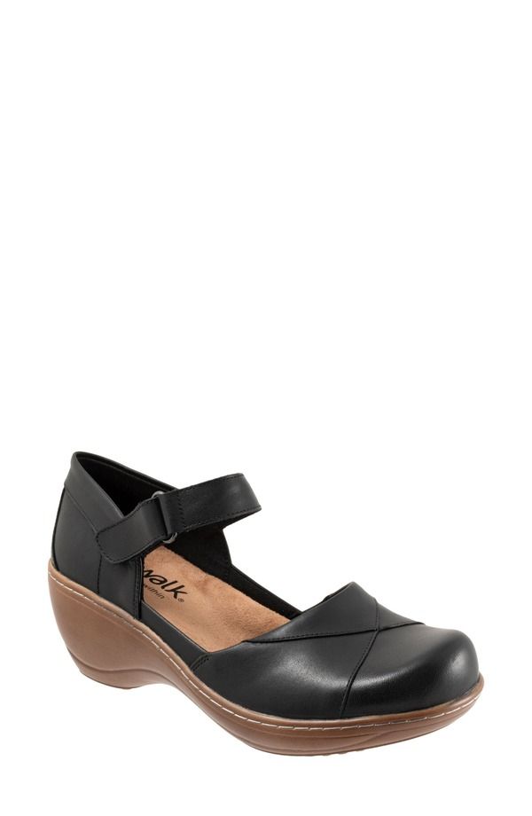 ソフトウォーク レディース シューズ サンダル プラットフォーム アンクル SoftWalk Miri Ankle Straplatform Wedge Clog Women BLACK ブラック