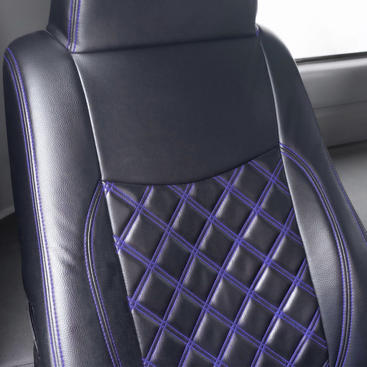 ピクシス バン シートカバー ブルーステッチ 全席セット 別体型 運転席側 助手席側 ステッチ ブルー 青 カスタム おしゃれ 農作業 汚れ防止 滑り防止 滑り止め S700M S710M クルーズ クルーズターボ ハイゼットカーゴ サンバー R4.1