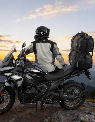 KEMIMOTO バイクシートバッグ 防水仕様 ツーリングバッグ キャンプツーリング 40L ショルダーストラップ付き 反射ストリップ エアバルブ搭載 2?3泊の旅行に対応 オートバイ/アウトドア/キャンプ用バッグ KM-806 ブラック-40Ｌ 国内発送
