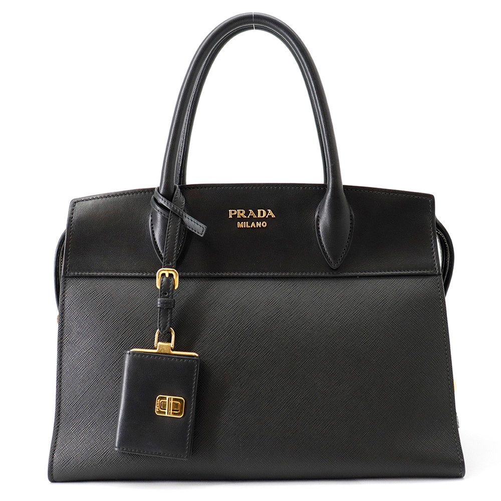 プラダ ハンドバッグ エスプラナード レザー 1BA046 PRADA ２wayショルダー 黒