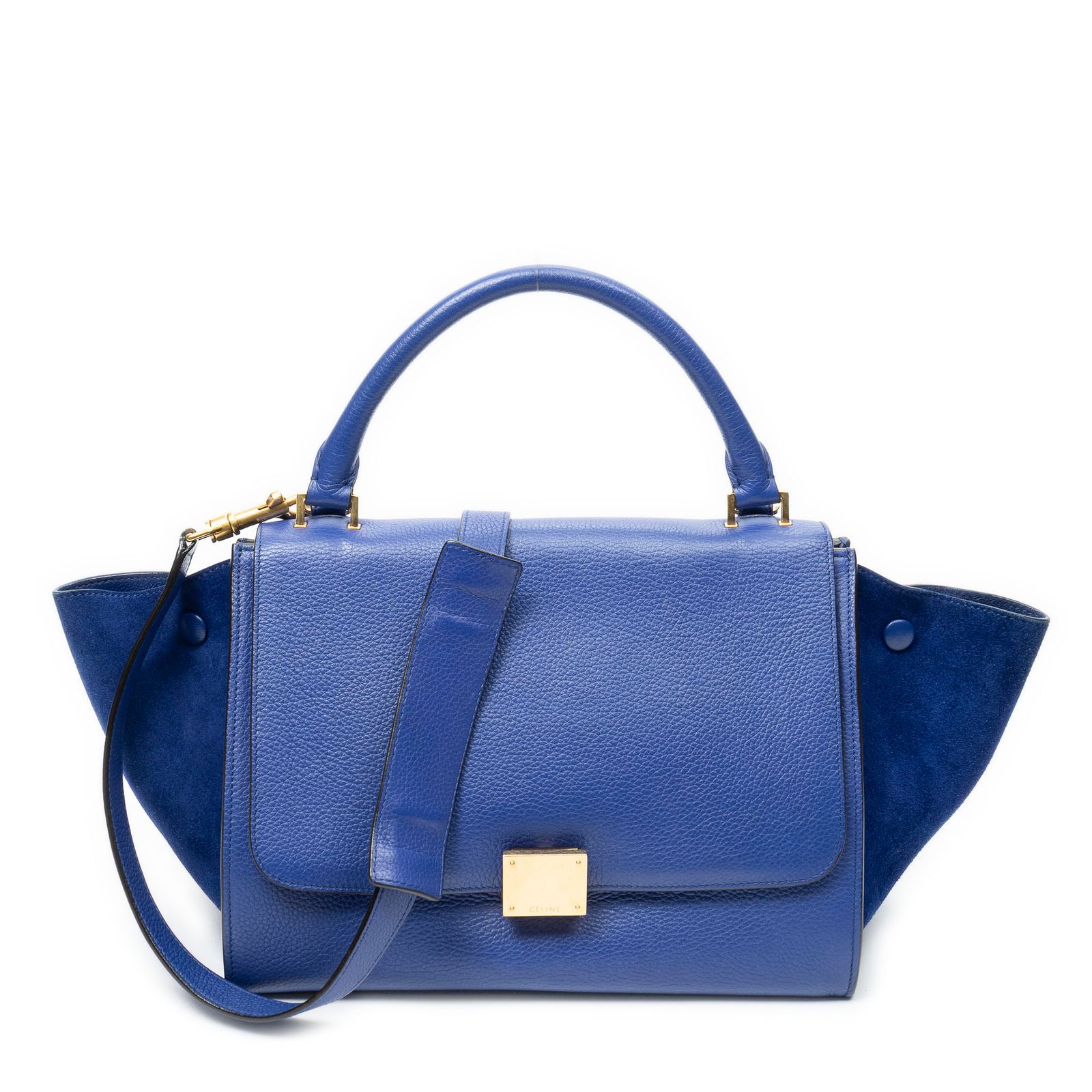 [中古] CELINE セリーヌスモール中ブランコ青グレインカーフスキンレザーA