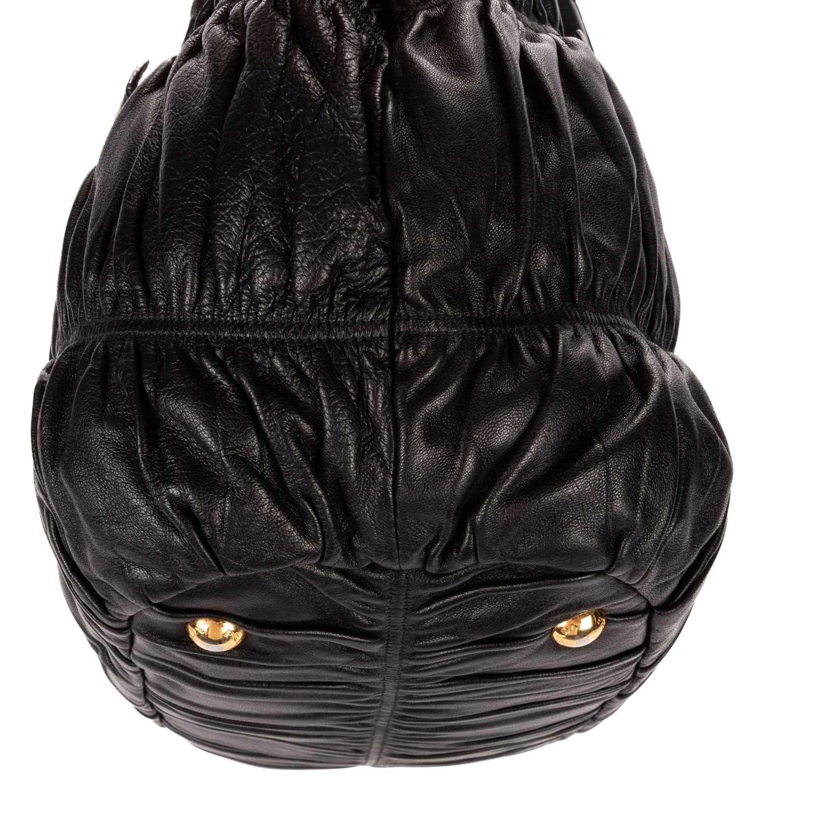 [中古] PRADA プラダミディアム ガルダ トート黒ナッパゴーフルレザーA