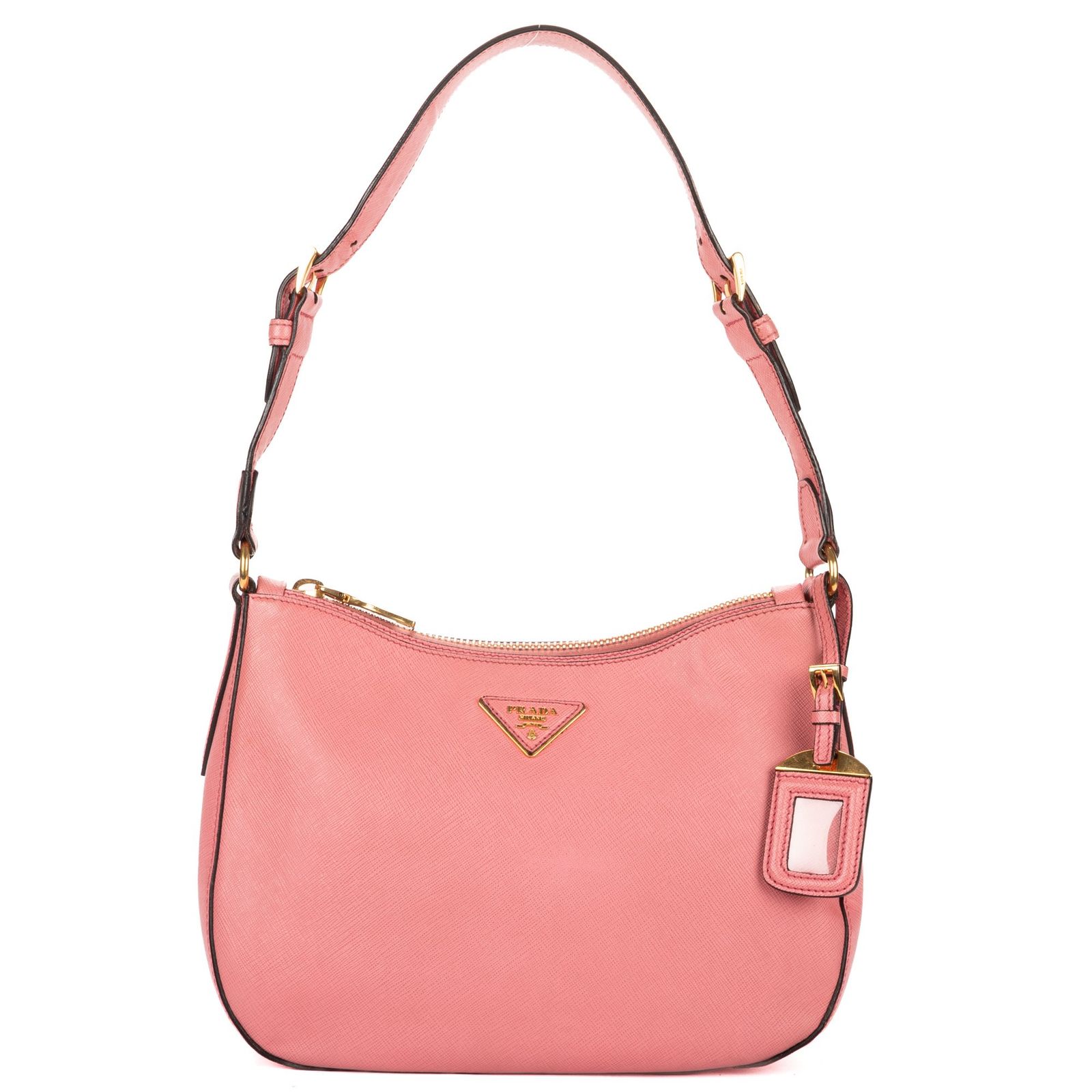 [中古] PRADA プラダHobo Bagピンクサフィアーノ ラックスレザーA
