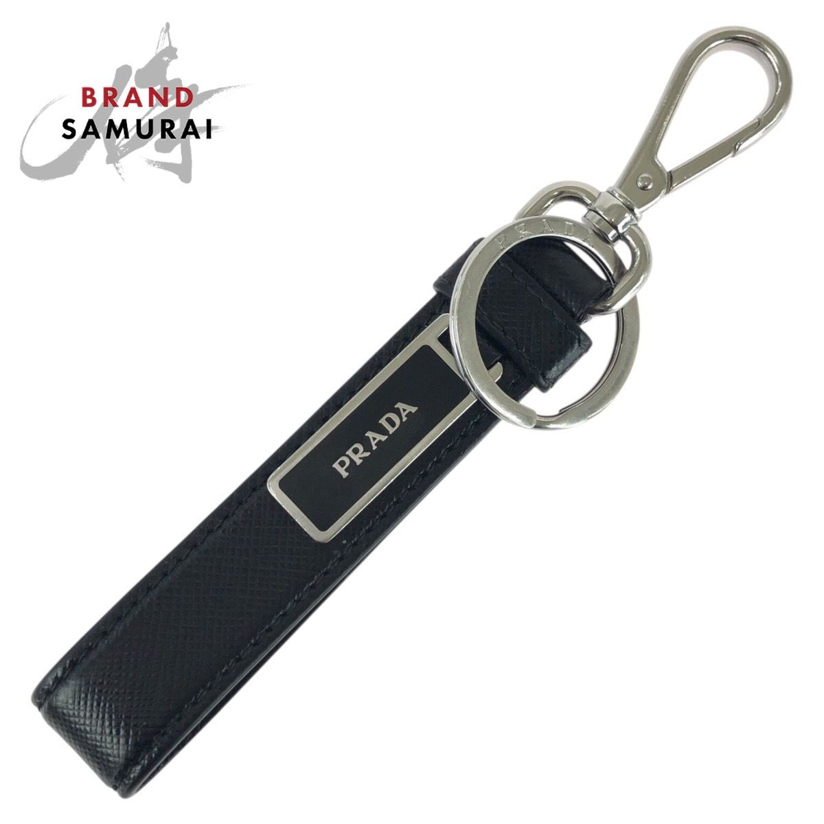 美品 PRADA プラダ サフィアーノ ブラック 黒 シルバー金具 レザー