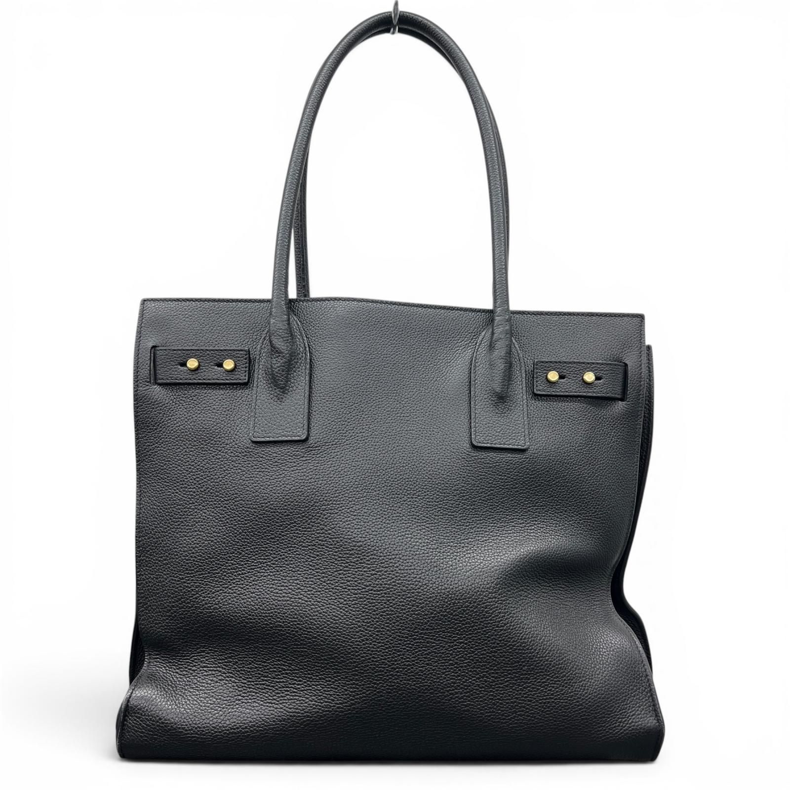 SAINT LAURENT 美品 サンローラン サック ド ジュール スープル NSトート トートバッグ 647168 レザー ブラック ハンドバッグ ビジネスバッグ ショルダーバッグ ABランク 鑑定済 中古 サンローランバッグ SAINT LAURENT 美品 サンローラン サック ド ジュール スープル NS