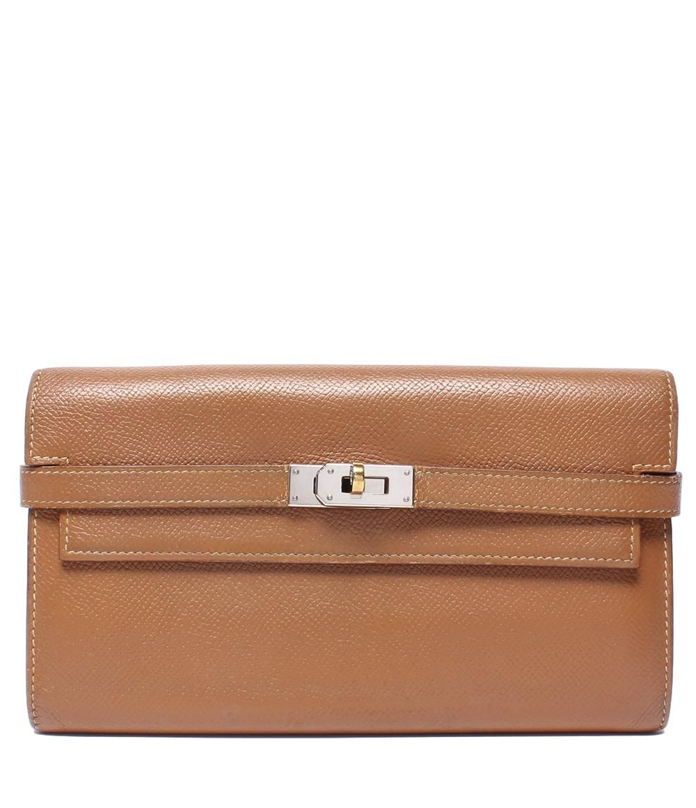 エルメス 長財布 X刻印 シルバー金具 ヴォーエプソン ケリー・ウォレット レディース HERMES
