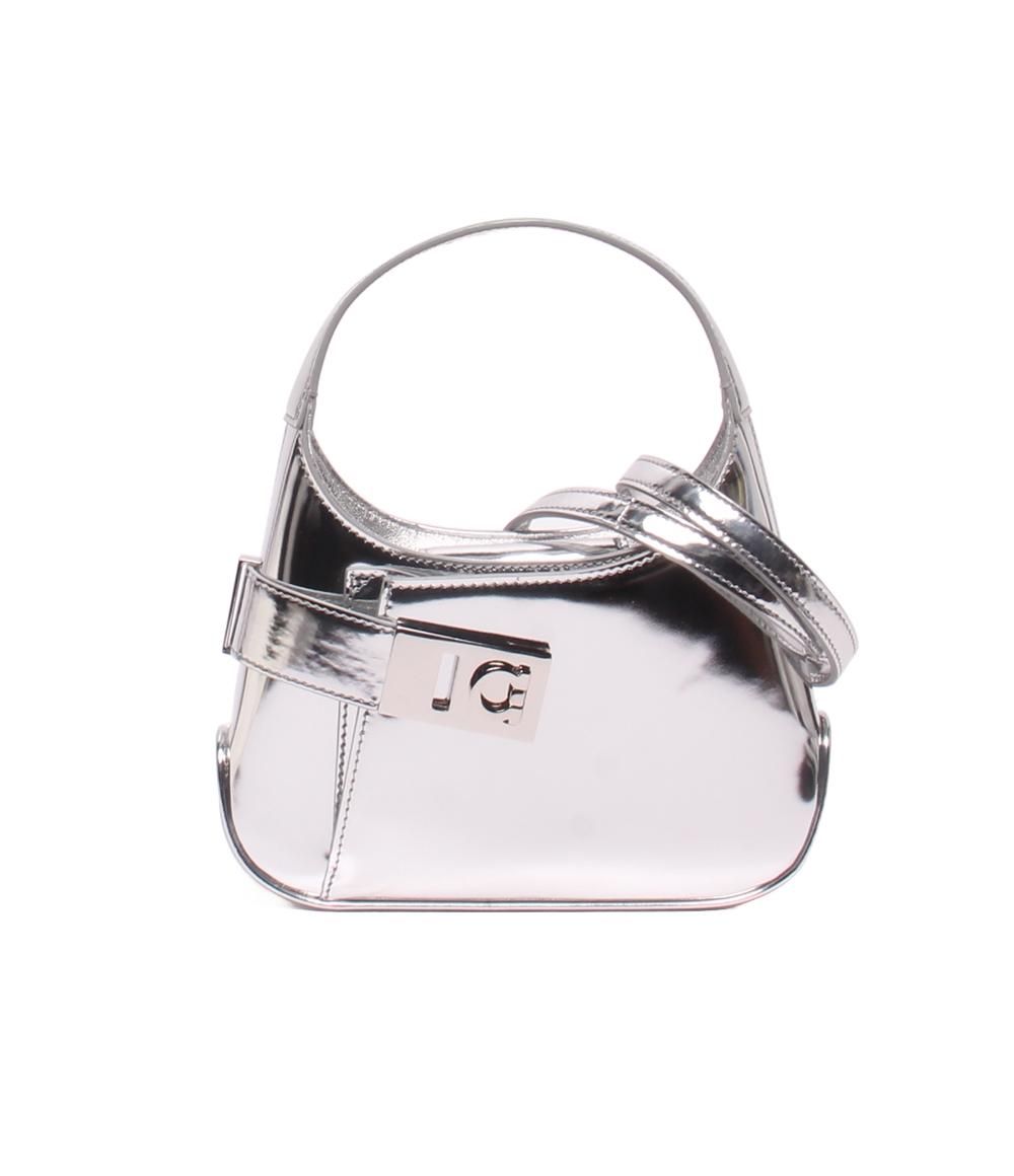 美品 フェラガモ 2wayショルダーバッグ ハンドバッグ 斜め掛け メタリック ミニホーボー ガンチーニ レディース Ferragamo