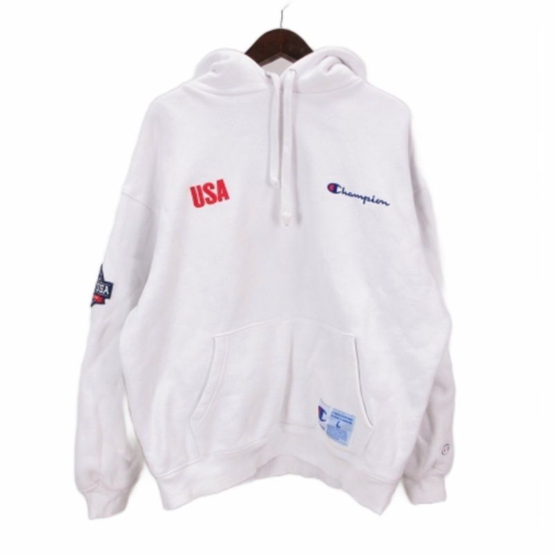 チャンピオン CHAMPION スウェット パーカー 裏起毛 ホワイト L 