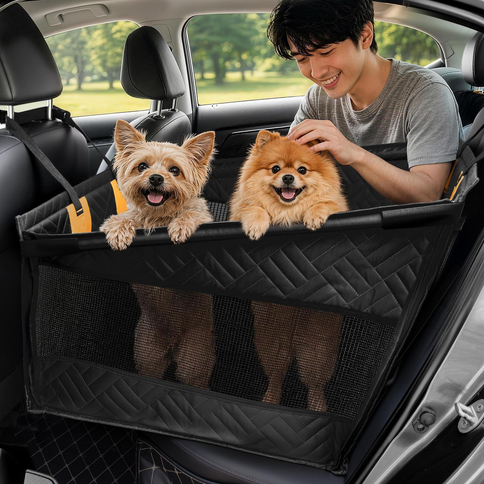 Geer Top ペットドライブシート 犬 猫 車 ドライブボックス 後部座席 小型犬 中型犬 型崩れしにくい 飛び出し防止 汚れ防止 耐摩耗 折りたたみ式 犬車に乗せるグッズ アウトドア キャンプ 犬旅 車旅★ b07ba0e4