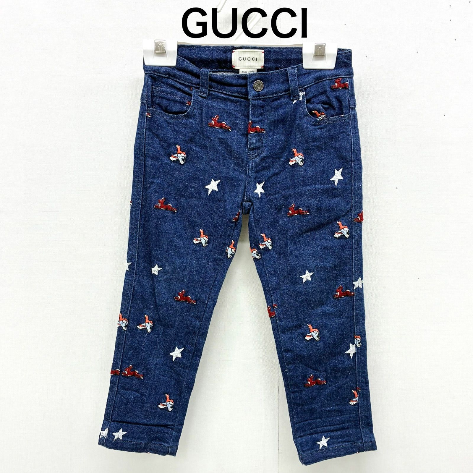グッチ GUCCI】キッズ 美品！刺繍 ロングデニムパンツ ボトムス 長
